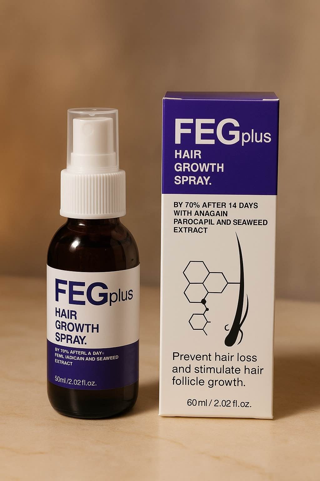 FEG PLUS Hair Growth Serum & Spray Advanced Formula for Men & Women, Stronger, Thicker Hair