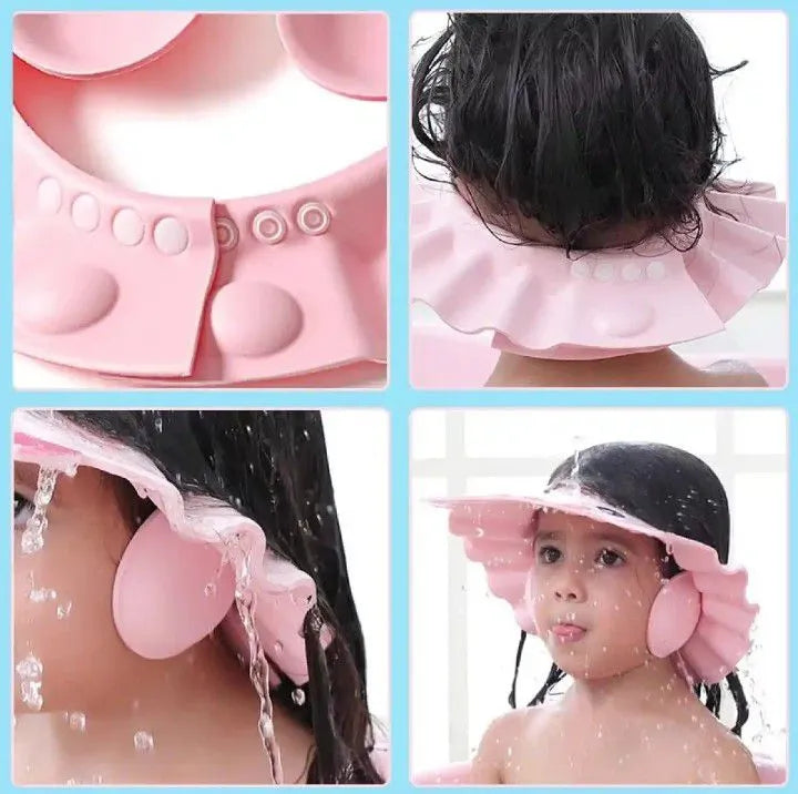 Baby Shower Cap With Stopper | Silicon Baby Shower Cap | Soft & Safe Material | Random Color