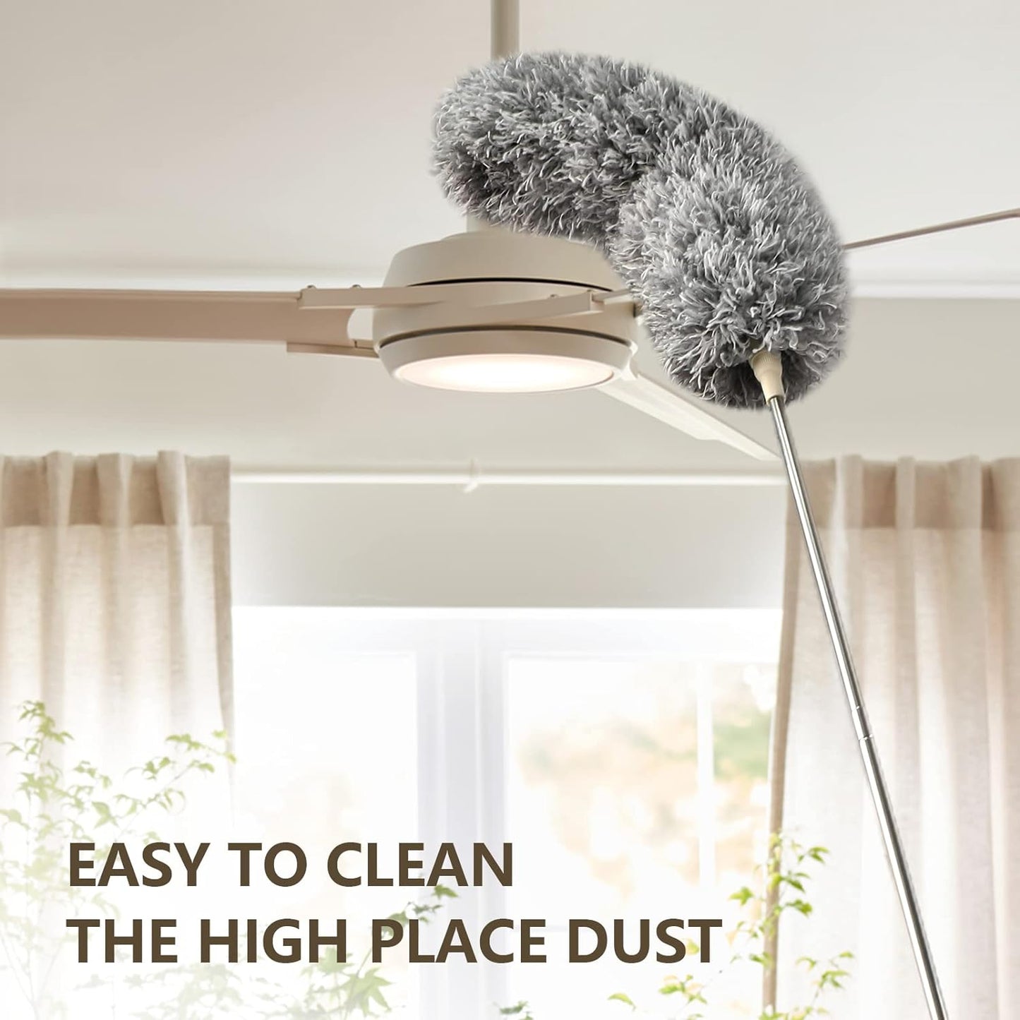 Grey Flexible Microfiber Duster – Bendable Long Reach Cleaning Brush for Home & Office