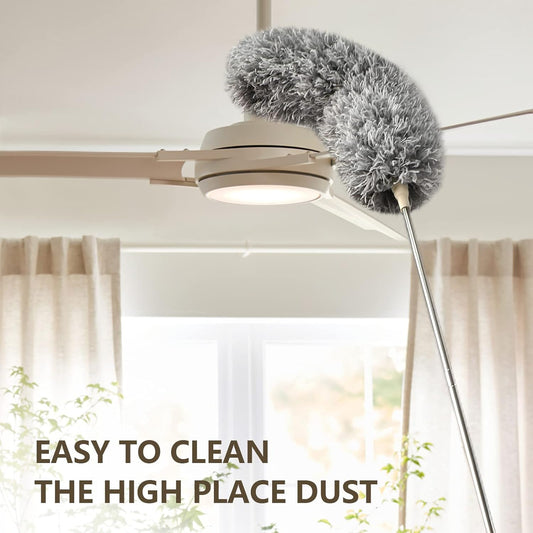 Grey Flexible Microfiber Duster – Bendable Long Reach Cleaning Brush for Home & Office