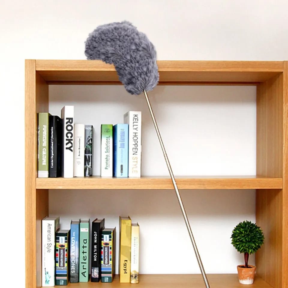 Grey Flexible Microfiber Duster – Bendable Long Reach Cleaning Brush for Home & Office