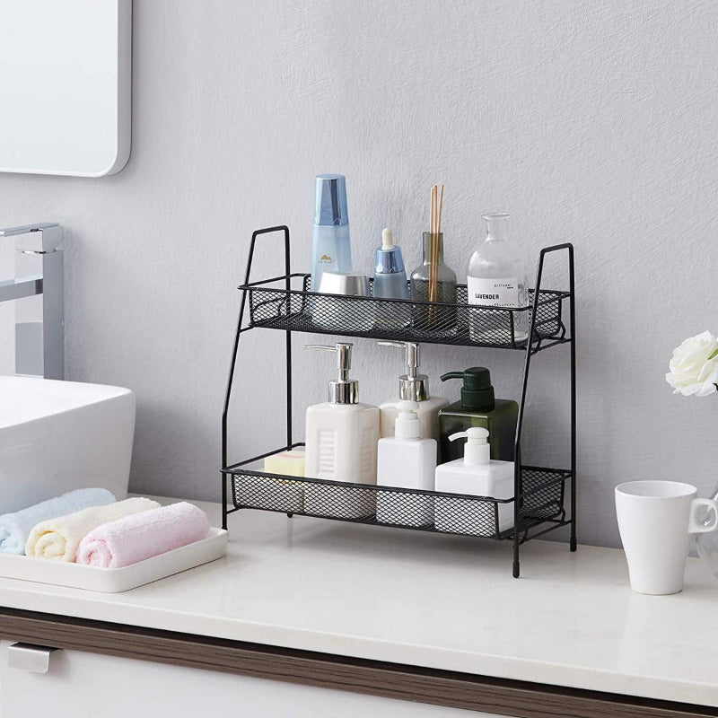2 Layer Multi-Purpose Mini Portable Iron Organizer Shelf...
