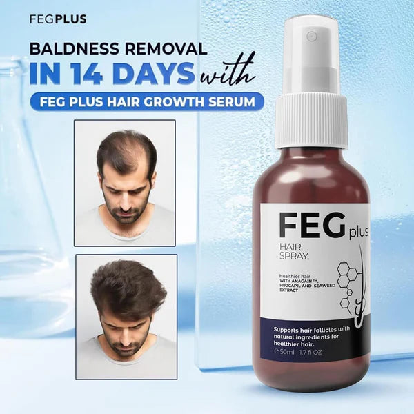 FEG PLUS Hair Growth Serum & Spray Advanced Formula for Men & Women, Stronger, Thicker Hair