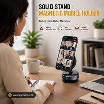 Premium Suction Cup Magnetic Support Holder – Obsidian Black Multi-Angle Retractable Folding Phone Mount for Car, Desk