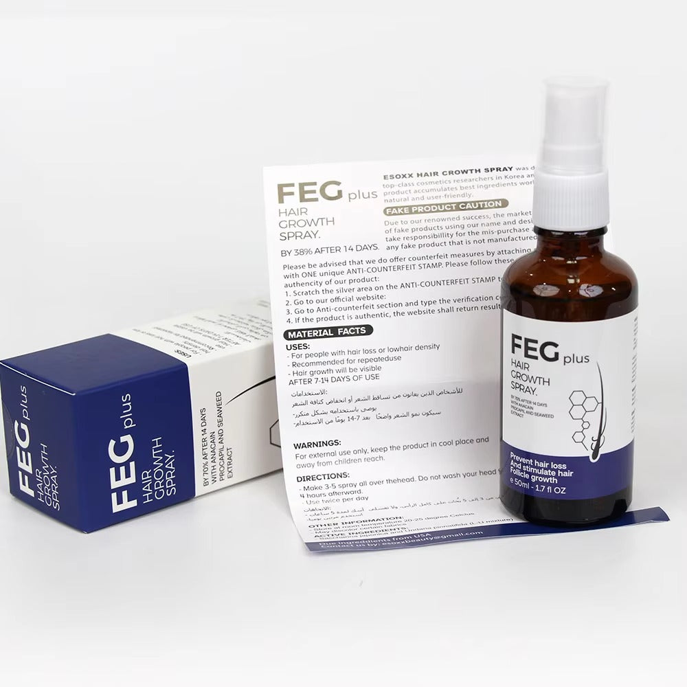 FEG PLUS Hair Growth Serum & Spray Advanced Formula for Men & Women, Stronger, Thicker Hair