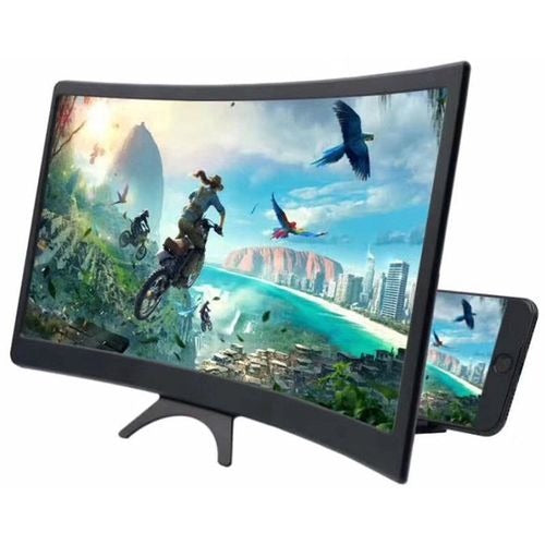 Mobile Screen Magnifier – HD 3D Video Amplifier & Foldable Smartphone Stand | Eye Protection Theater Experience for Movies and Gaming - 9 inches | Random Color