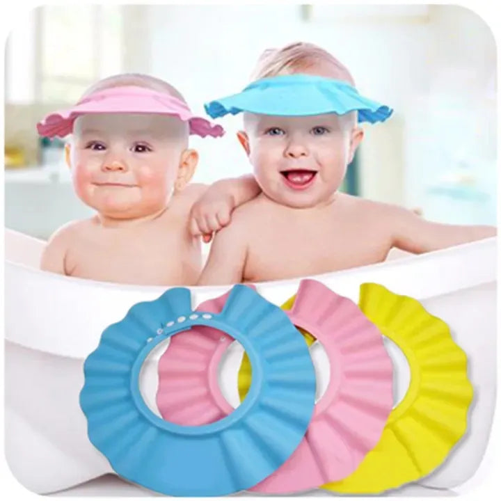 Baby Shower Cap With Stopper | Silicon Baby Shower Cap | Soft & Safe Material | Random Color