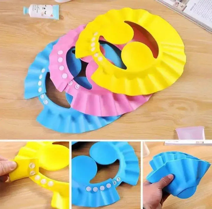 Baby Shower Cap With Stopper | Silicon Baby Shower Cap | Soft & Safe Material | Random Color