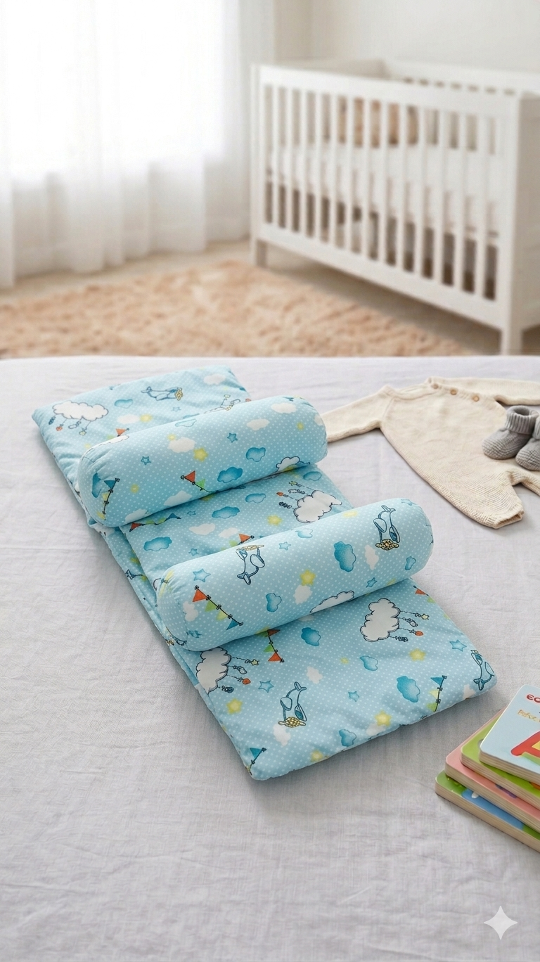 Adjustable Baby Sleeping Support Pillow Anti Roll Cushion And Neck Protection Infant Sleep Positioner | Random Colour