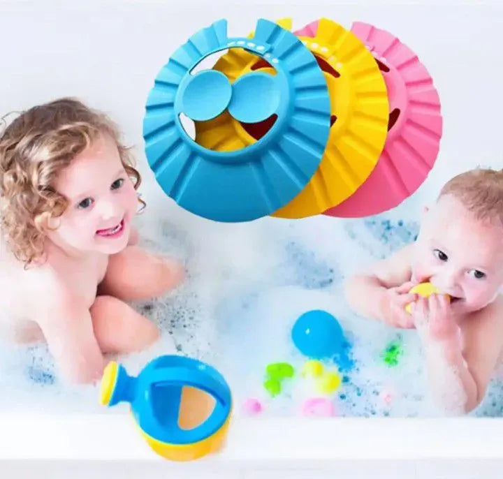 Baby Shower Cap With Stopper | Silicon Baby Shower Cap | Soft & Safe Material | Random Color