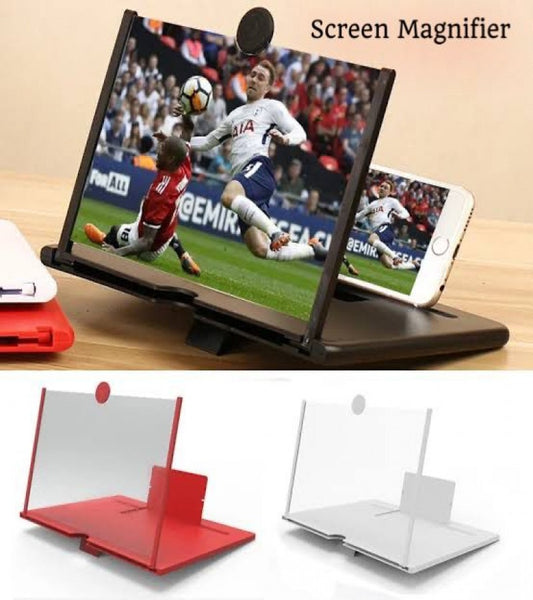 Mobile Screen Magnifier – HD 3D Video Amplifier & Foldable Smartphone Stand | Eye Protection Theater Experience for Movies and Gaming - 9 inches | Random Color