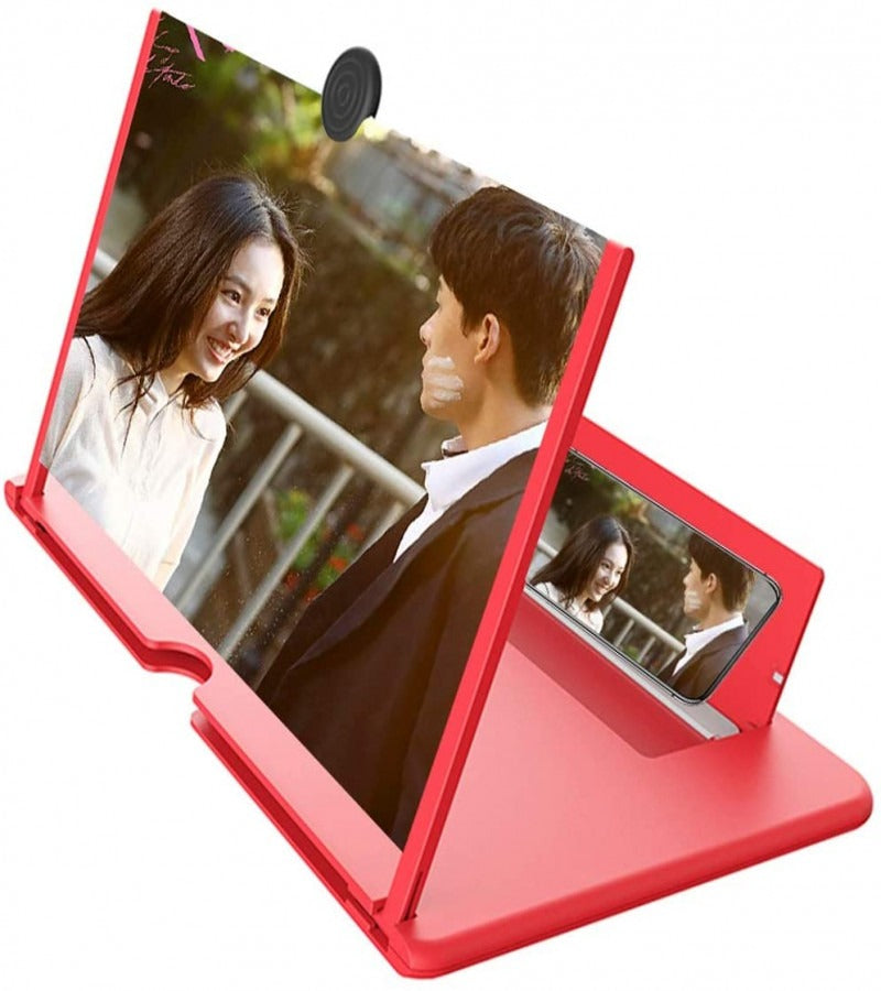 Mobile Screen Magnifier – HD 3D Video Amplifier & Foldable Smartphone Stand | Eye Protection Theater Experience for Movies and Gaming - 9 inches | Random Color