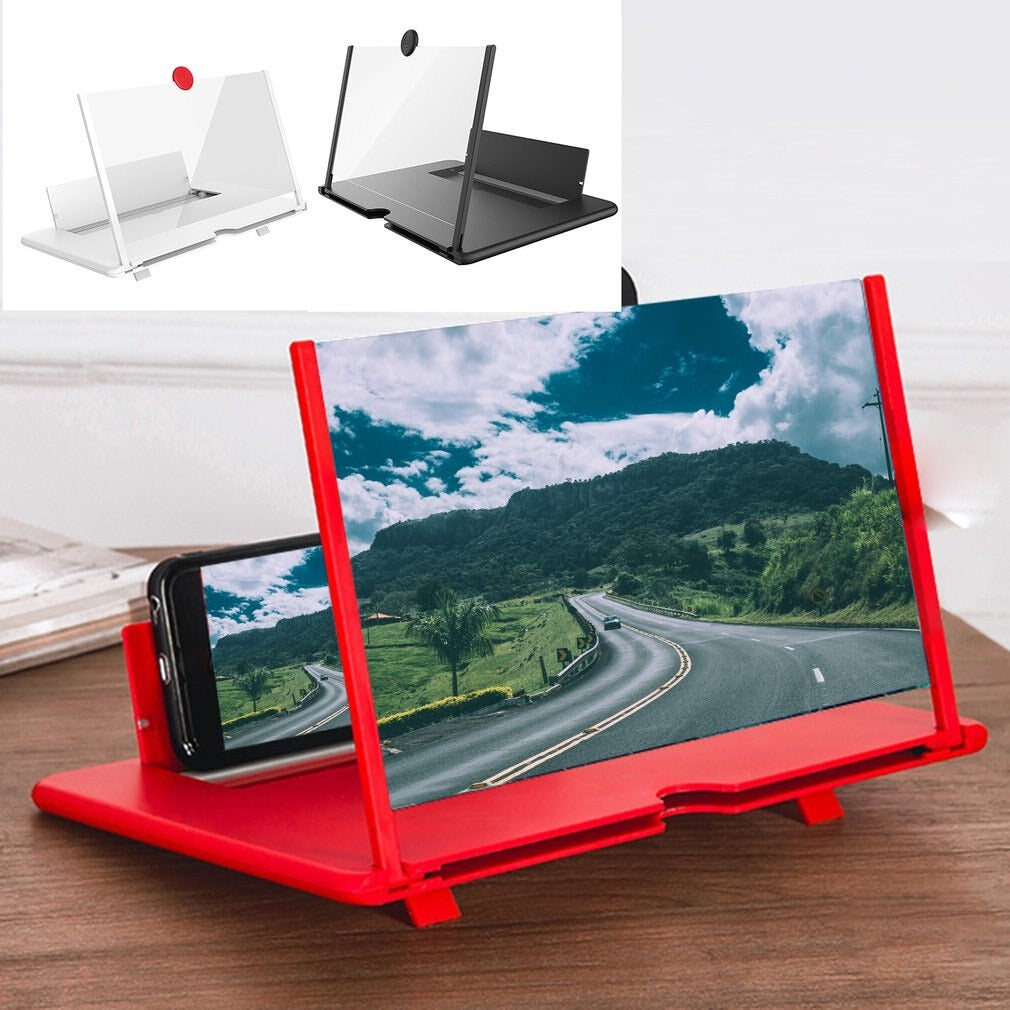 Mobile Screen Magnifier – HD 3D Video Amplifier & Foldable Smartphone Stand | Eye Protection Theater Experience for Movies and Gaming - 9 inches | Random Color